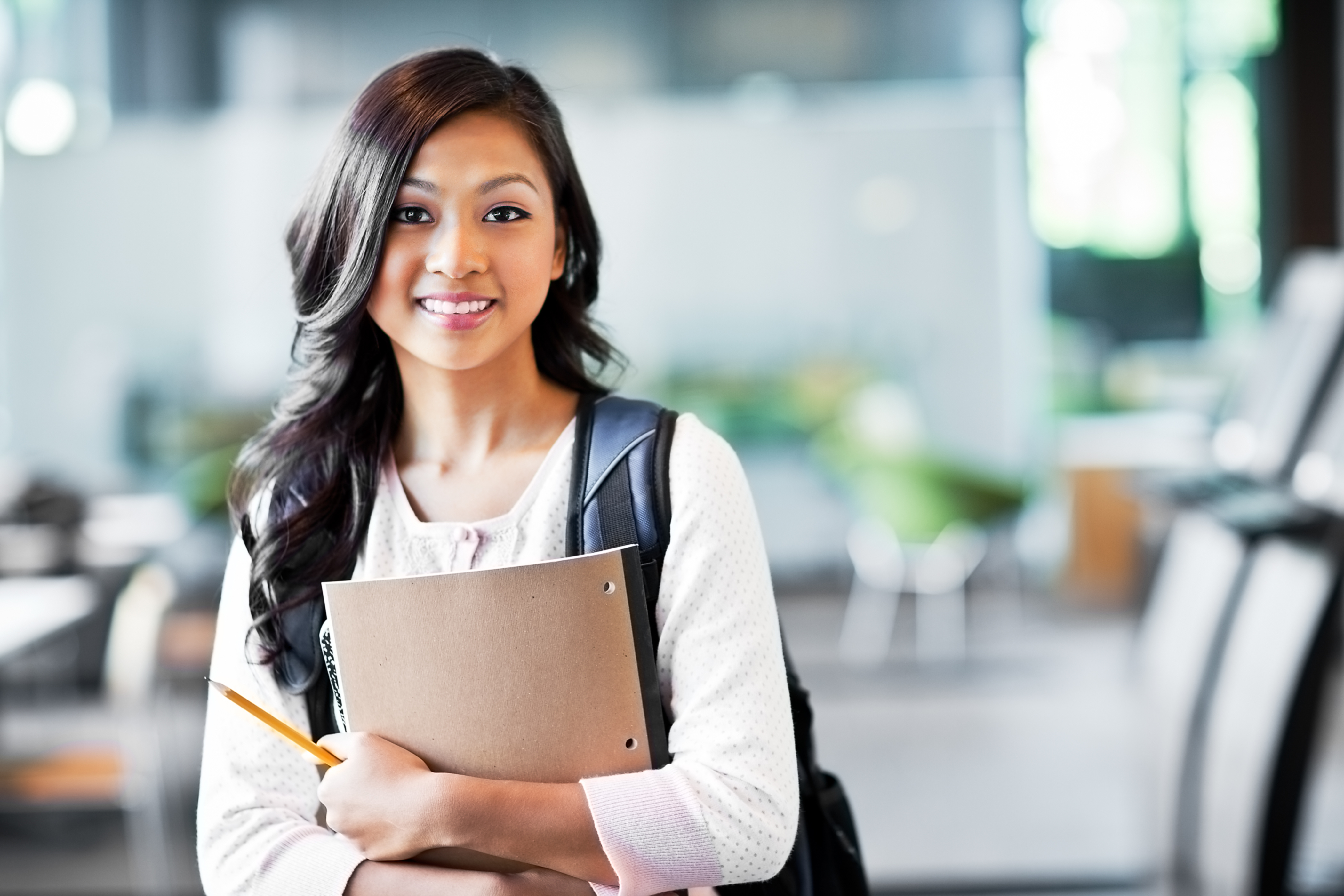 College student with books