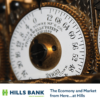 A bronze stock exchange clock.