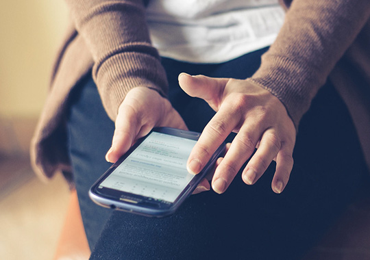 Person using a smartphone