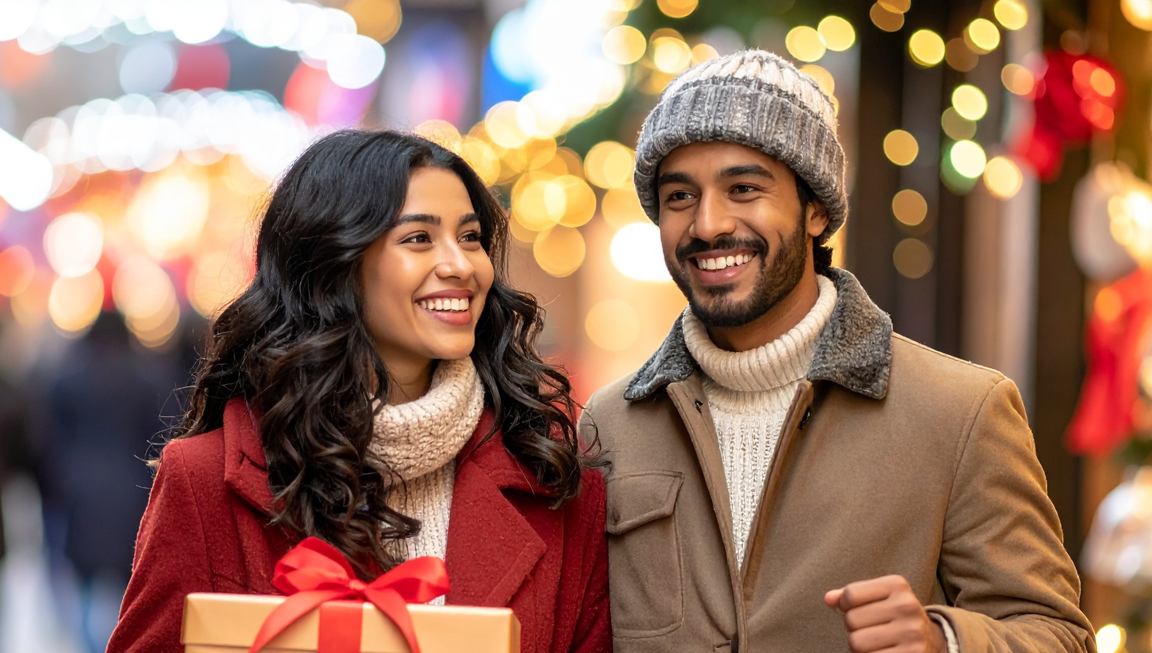 People shopping for holiday gifts