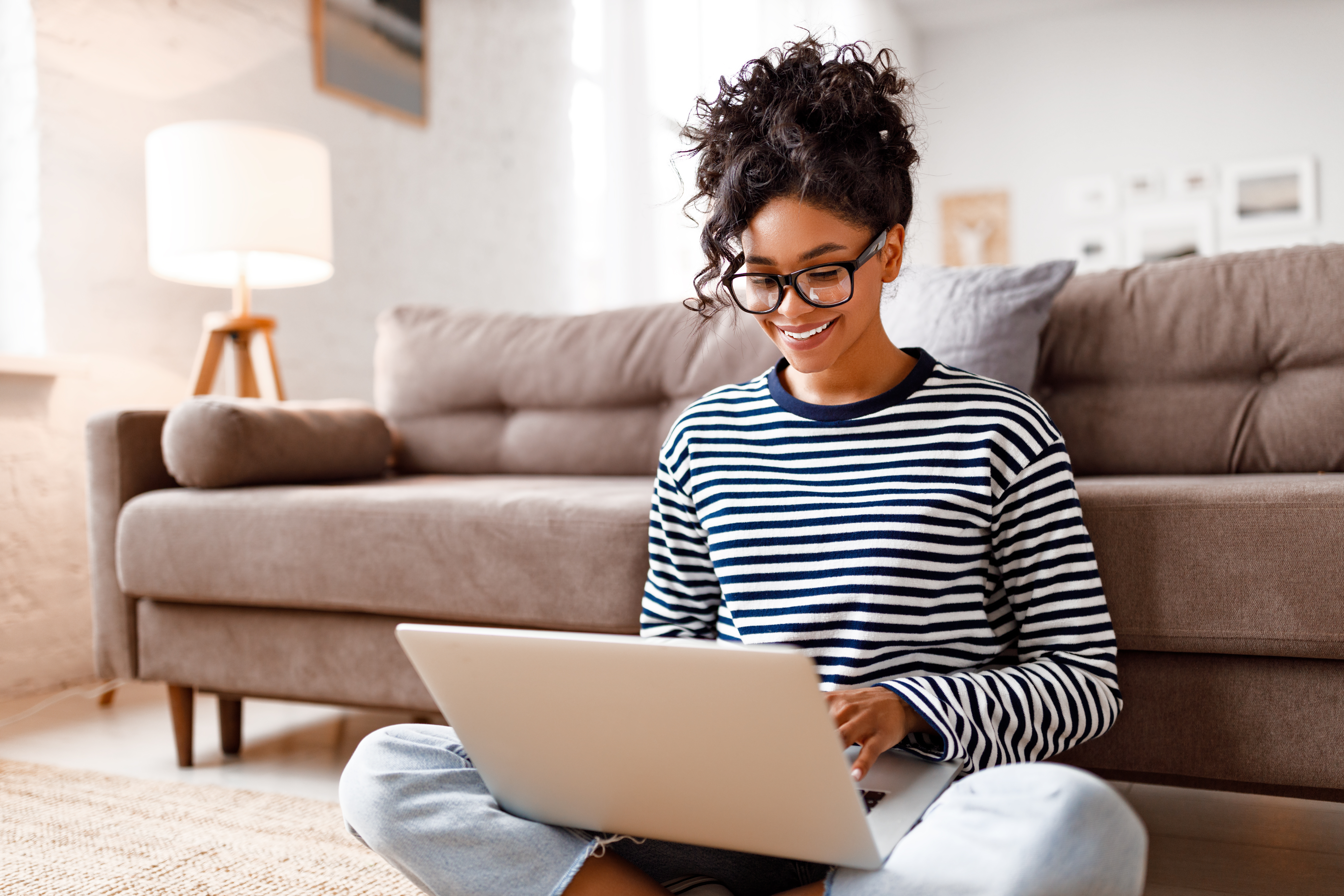Using a laptop to access online banking