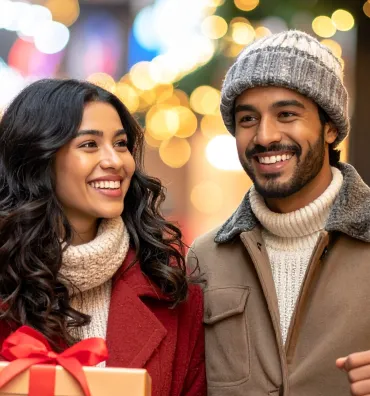People shopping for holiday gifts